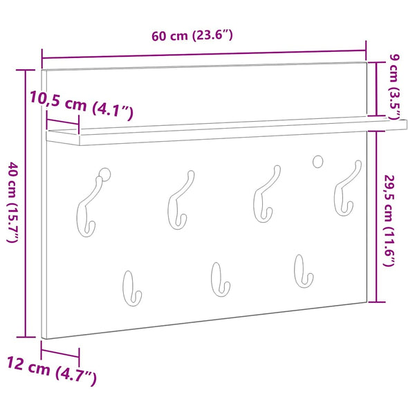 Wand-Nachttisch Sonoma-Eiche 60 cm