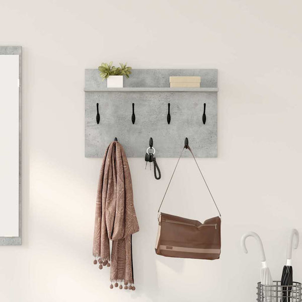 Wand-Nachttisch mit Regal Betongrau 60x40x12 cm