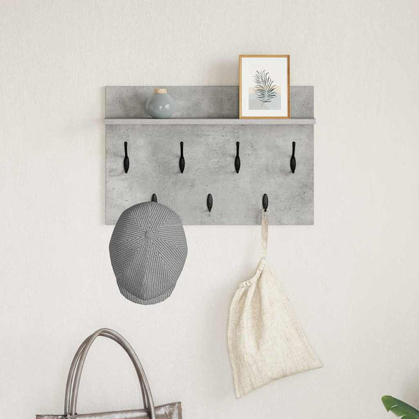 Wand-Nachttisch mit Regal Betongrau 60x40x12 cm