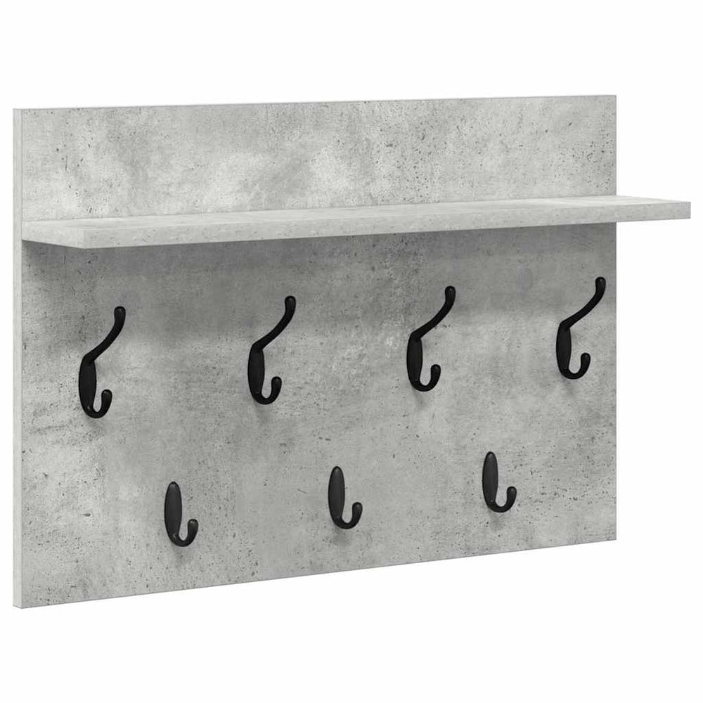 vidaXL Wall-Mounted Bedside Table with Shelf Concrete Grey 60 x 40 x 12 cm