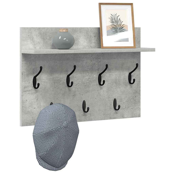 Wand-Nachttisch mit Regal Betongrau 60x40x12 cm