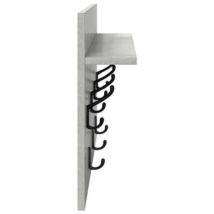 Wand-Nachttisch mit Regal Betongrau 60x40x12 cm