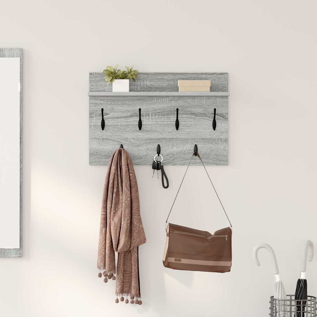 Wand-Nachttisch, Grau Sonoma, 60 cm