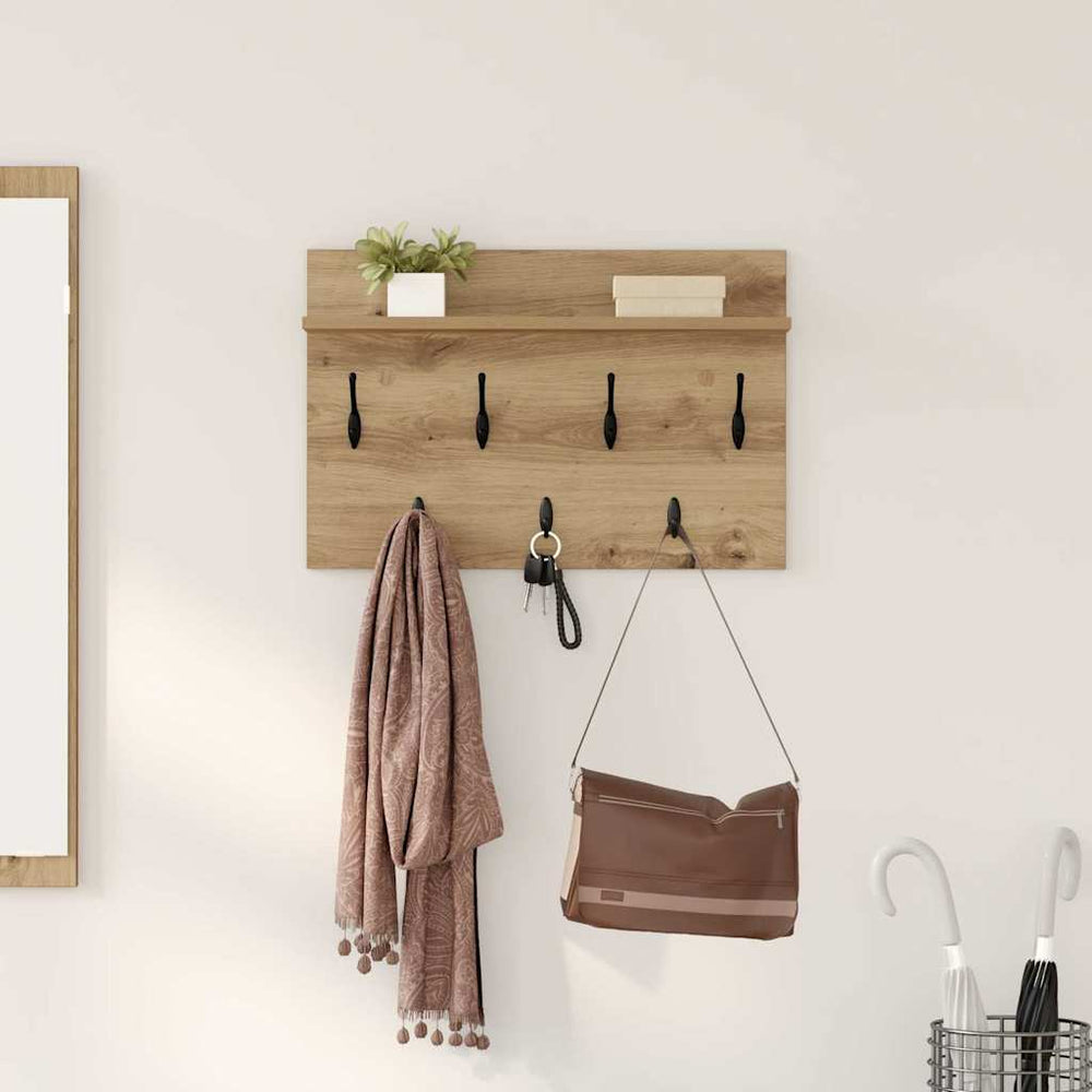 vidaXL Wall-Mounted Bedside Table Artisan Oak 60 x 40 x 12 cm