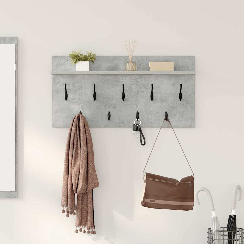 vidaXL Wall-Mounted Bedside Table with Shelf Concrete Grey 80 x 40 x 12 cm