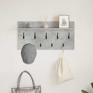 Wand-Nachttisch mit Regal Betongrau 80cm