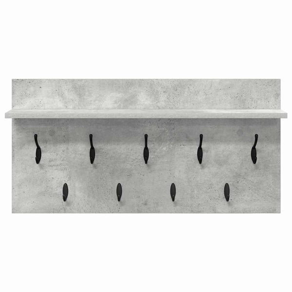 Wand-Nachttisch mit Regal Betongrau 80cm