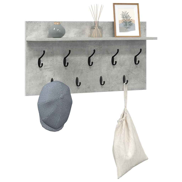 Wand-Nachttisch mit Regal Betongrau 80cm