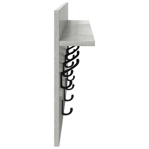 Wand-Nachttisch mit Regal Betongrau 80cm