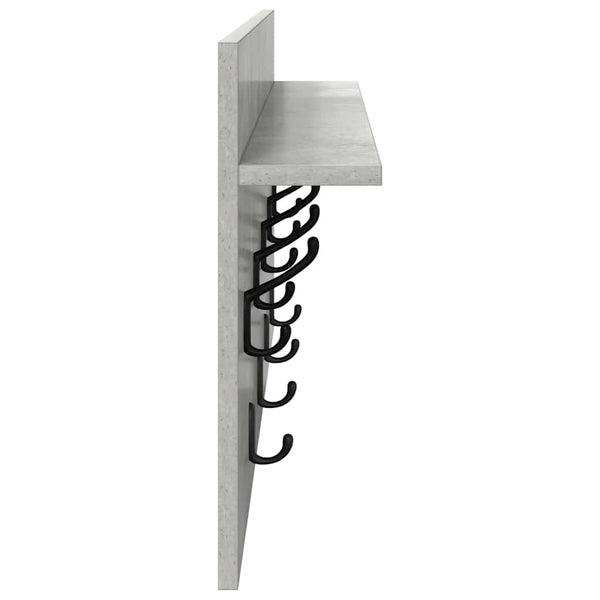 Wand-Nachttisch mit Regal Betongrau 80cm