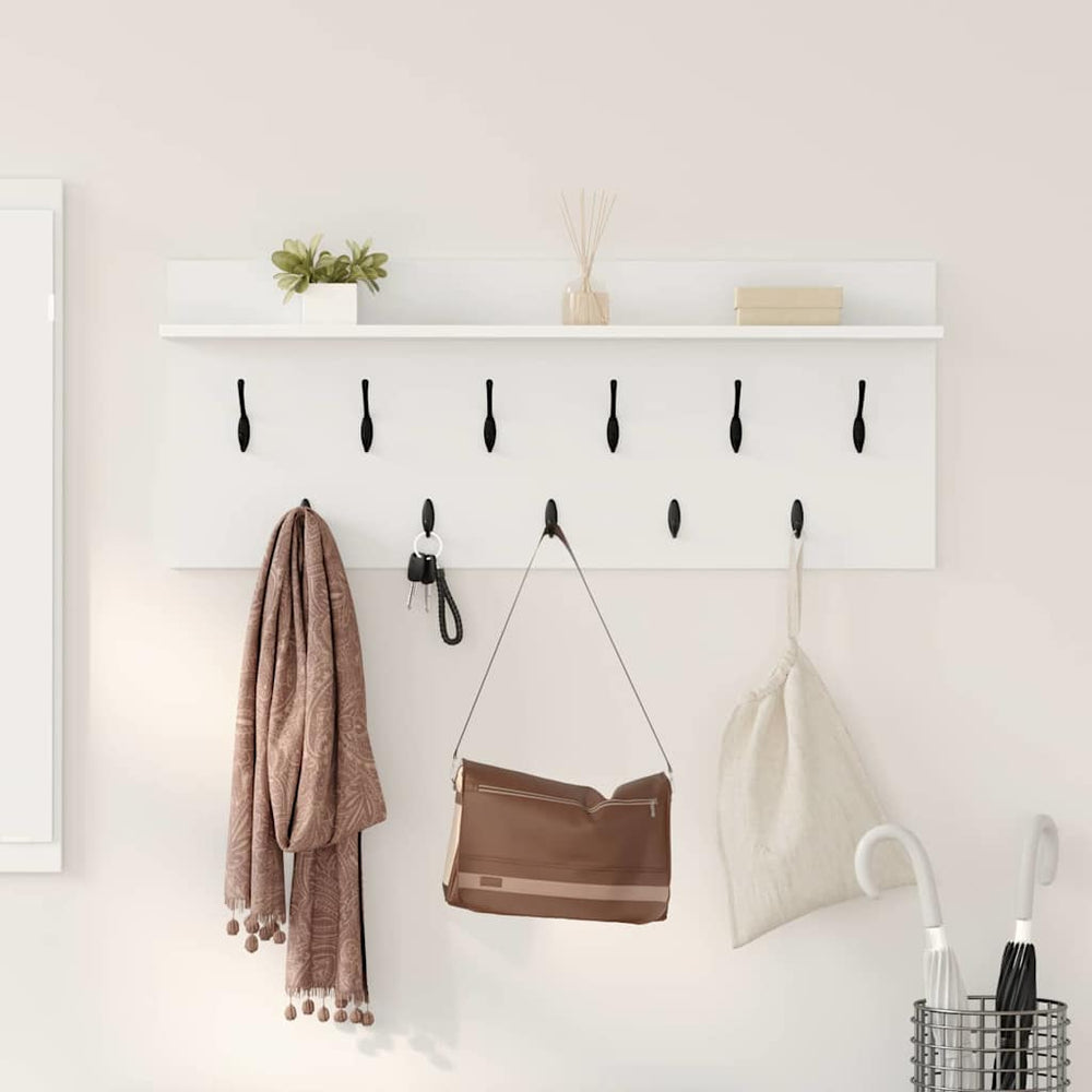 vidaXL Wall-Mounted Bedside Table White 100x40x12 cm Engineered Wood