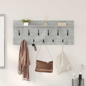 Wand-Nachttisch mit Regal Betongrau 100cm
