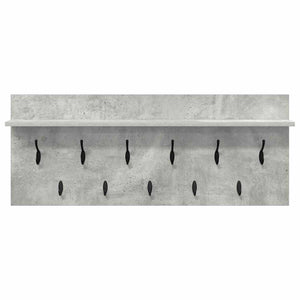 Wand-Nachttisch mit Regal Betongrau 100cm