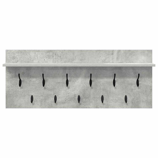 Wand-Nachttisch mit Regal Betongrau 100cm