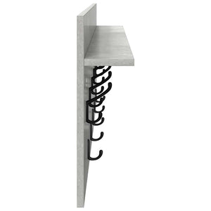 Wand-Nachttisch mit Regal Betongrau 100cm