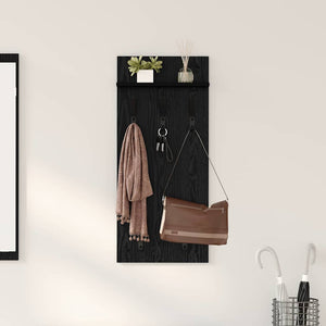 Wand-Nachttisch Schwarz Eiche 40x10x90 cm