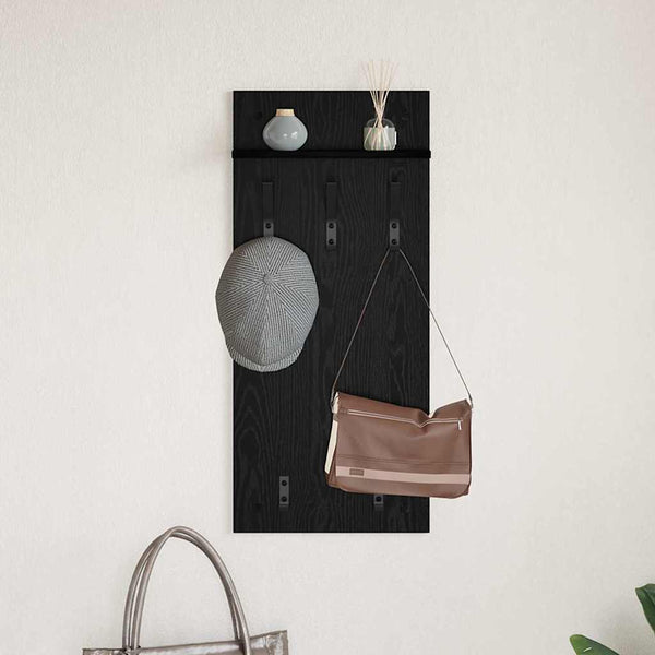 Wand-Nachttisch Schwarz Eiche 40x10x90 cm