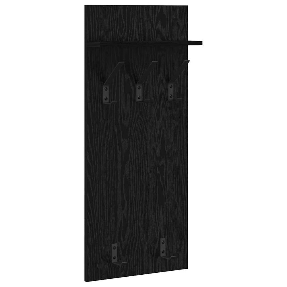 vidaXL Wall-Mounted Bedside Table Black Oak Look 40 x 10 x 90 cm