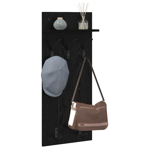 Wand-Nachttisch Schwarz Eiche 40x10x90 cm