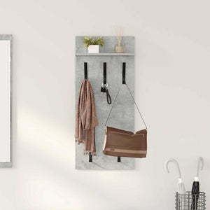 Wand-Nachttisch mit Regal Betongrau