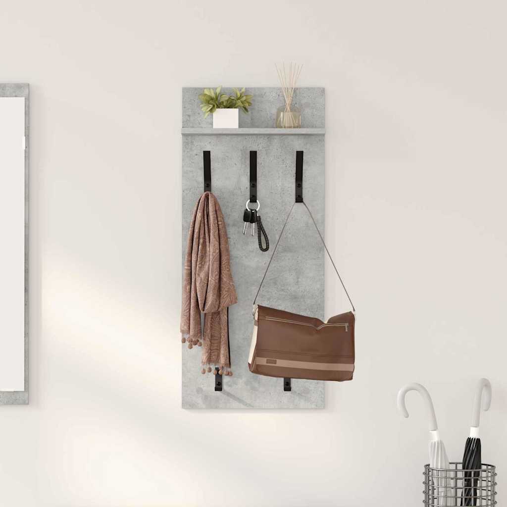 Wand-Nachttisch mit Regal Betongrau
