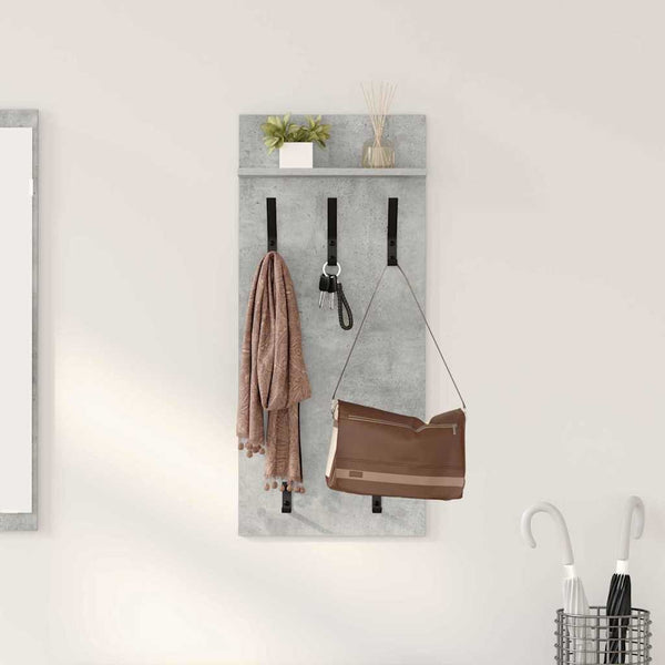 Wand-Nachttisch mit Regal Betongrau