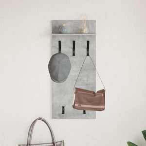 Wand-Nachttisch mit Regal Betongrau