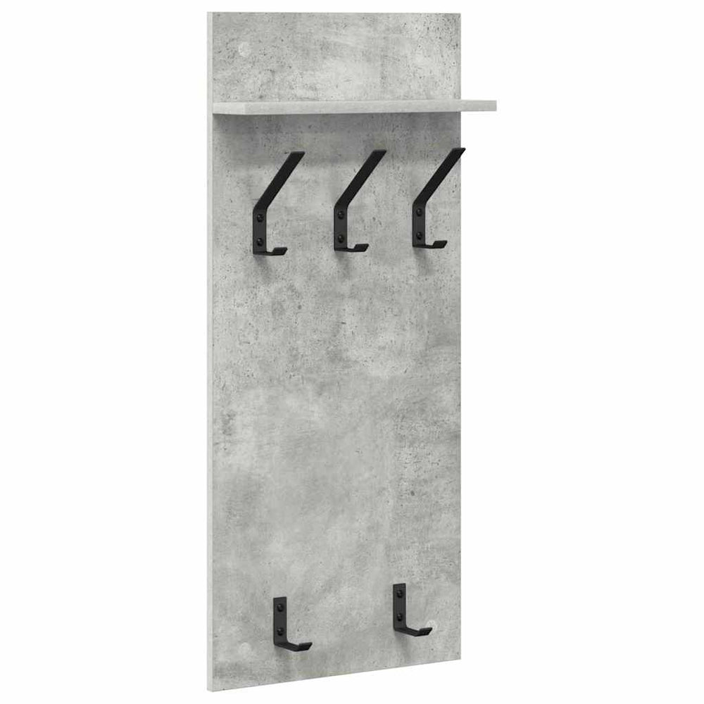 vidaXL Wall-Mounted Bedside Table with Shelf Concrete Grey 40 x 10 x 90 cm