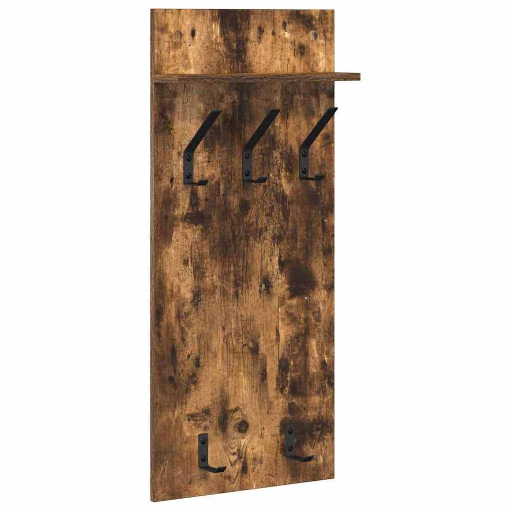 vidaXL Wall-Mounted Bedside Table Smoked Oak 40x10x90 cm