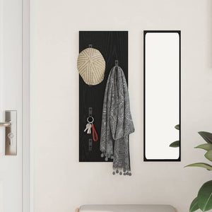 Wandmontierter Nachttisch Schwarz Eiche 30x80 cm