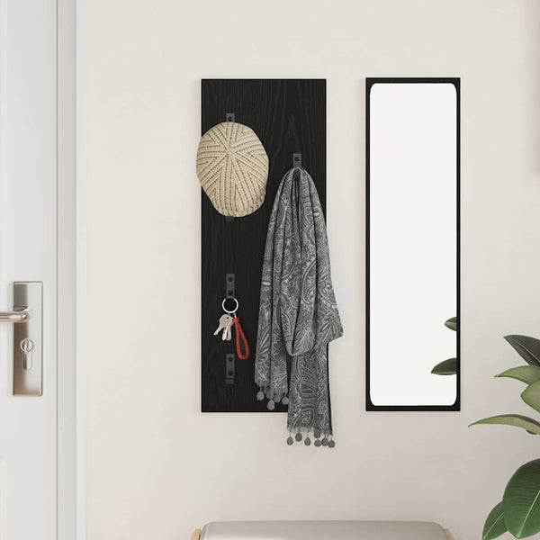 Wandmontierter Nachttisch Schwarz Eiche 30x80 cm