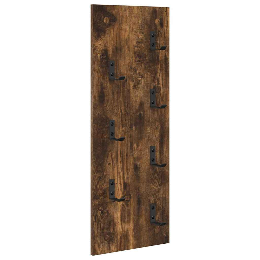 vidaXL Wall-Mounted Bedside Table Smoked Oak 30 x 1.5 x 80 cm