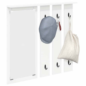 Wandmontierter Kleiderständer mit Regal Weiß