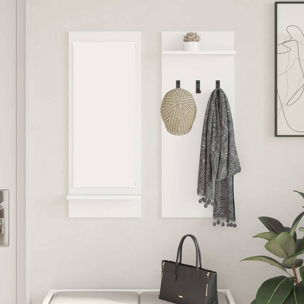 vidaXL Wall-Mounted Nightstand White 70 x 10 x 90 cm Engineered Wood