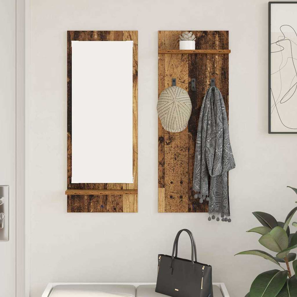 vidaXL Wall-Mounted Bedside Table Reclaimed Wood 70 x 10 x 90 cm Engineered Wood