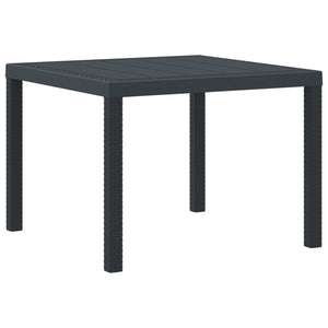 Anthrazit Gartentisch 100x100 cm Poly-Rattan
