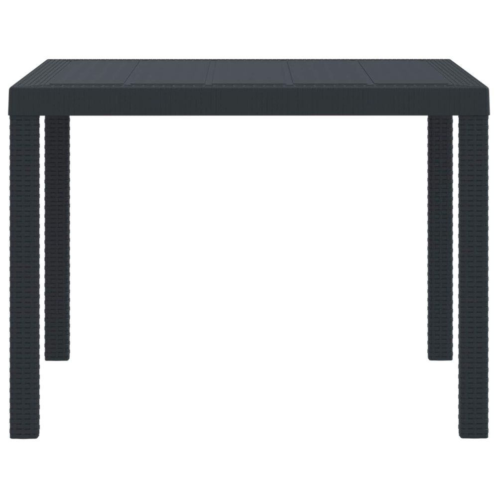 Anthrazit Gartentisch 100x100 cm Poly-Rattan