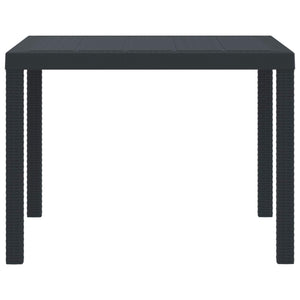 Anthrazit Gartentisch 100x100 cm Poly-Rattan