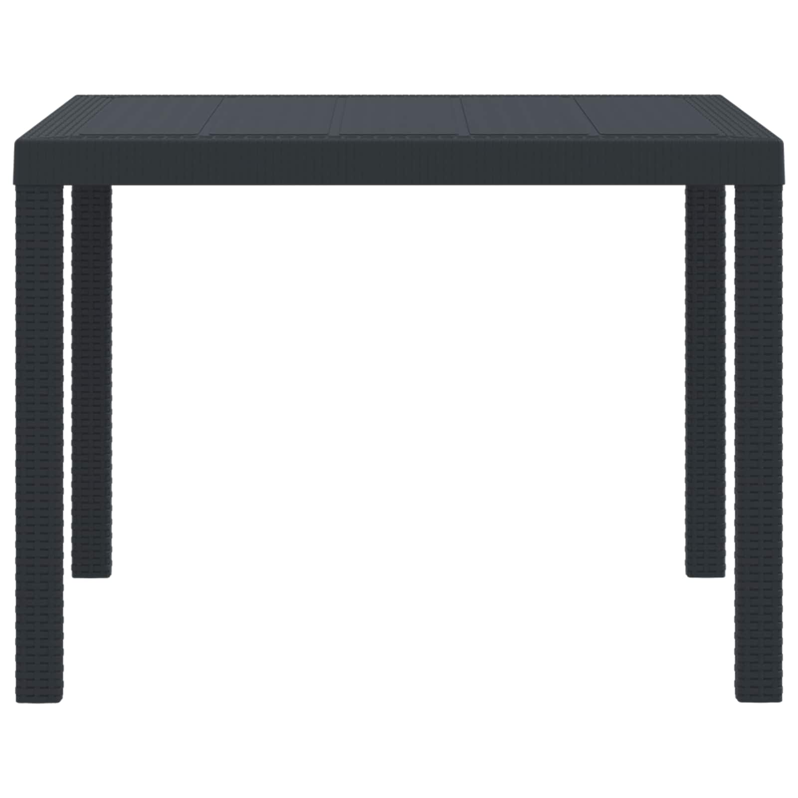 Anthrazit Gartentisch 100x100 cm Poly-Rattan
