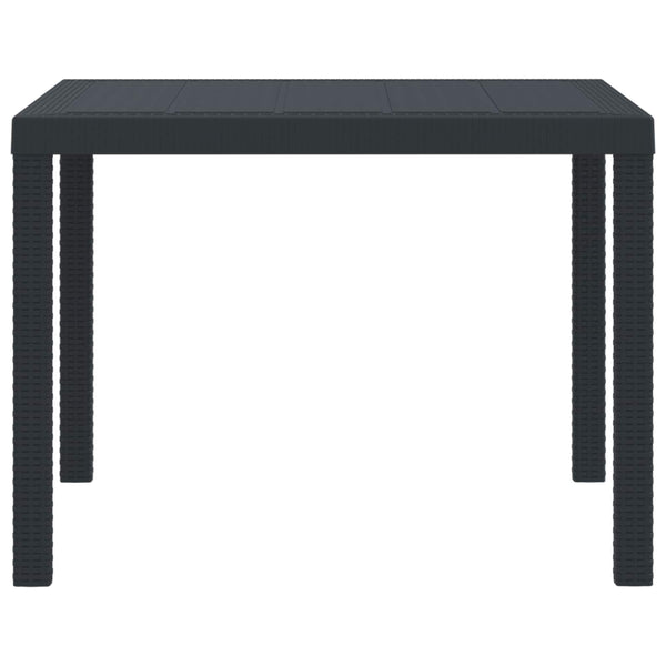 Anthrazit Gartentisch 100x100 cm Poly-Rattan