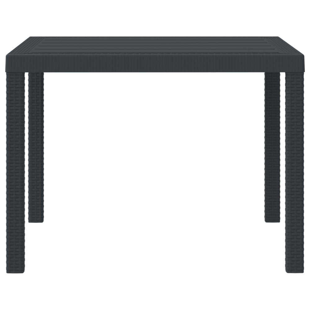 Anthrazit Gartentisch 100x100 cm Poly-Rattan
