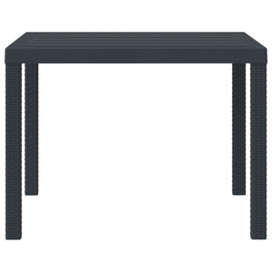 Anthrazit Gartentisch 100x100 cm Poly-Rattan