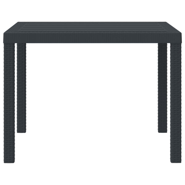 Anthrazit Gartentisch 100x100 cm Poly-Rattan