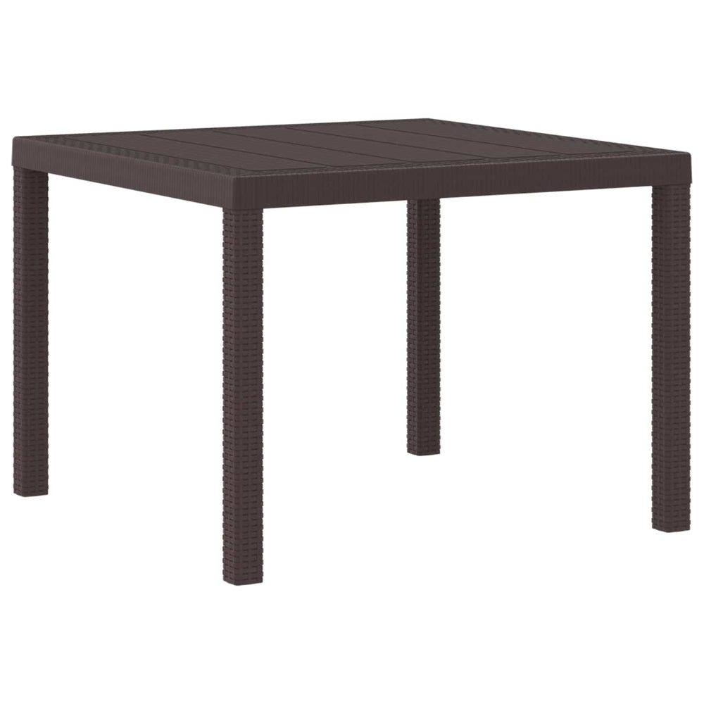 Gartentisch Braun Poly-Rattan 100x100 cm