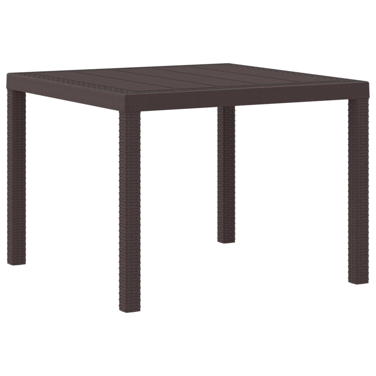 Gartentisch Braun Poly-Rattan 100x100 cm
