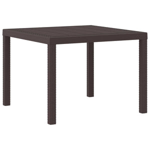 Gartentisch Braun Poly-Rattan 100x100 cm