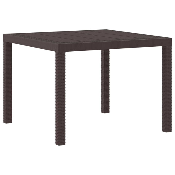 Gartentisch Braun Poly-Rattan 100x100 cm