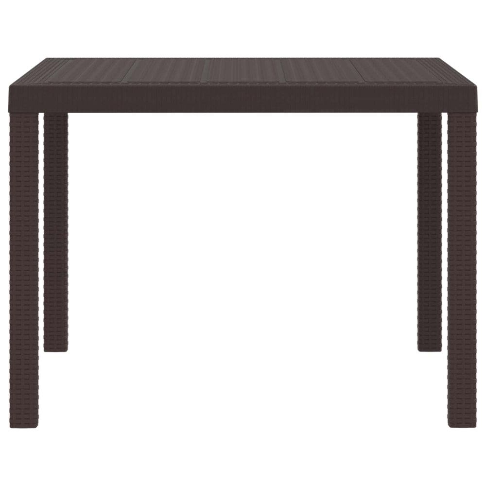 Gartentisch Braun Poly-Rattan 100x100 cm