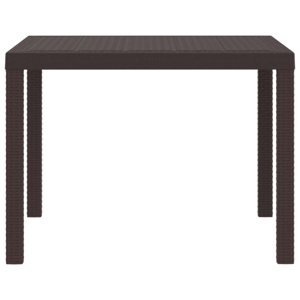 Gartentisch Braun Poly-Rattan 100x100 cm