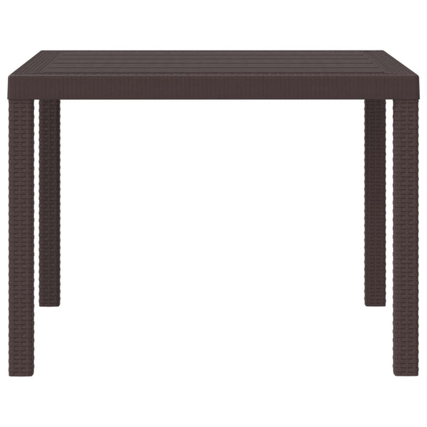 Gartentisch Braun Poly-Rattan 100x100 cm